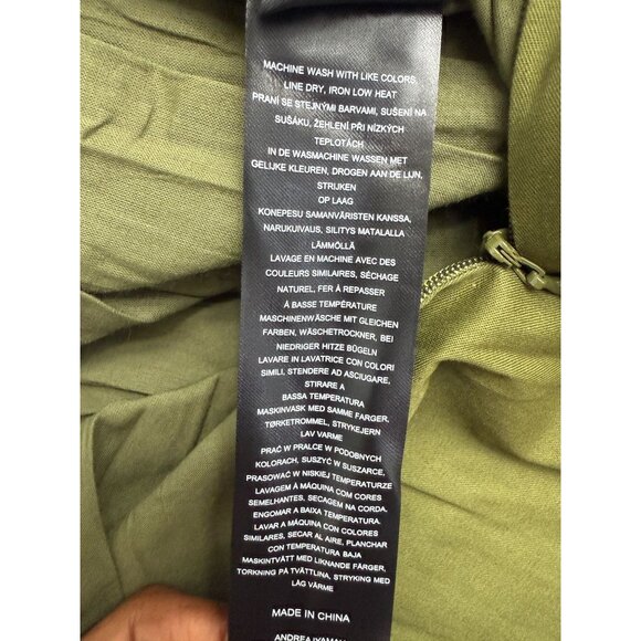 Andrea‎ Iyamah Nia Culotte Jumpsuit Green Size S Cropped Pant Bubble Sleeve - Picture 12 of 13